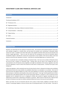 GP - Establishing or Operating a Collective Investment