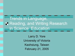 Trends in Language, Reading, and Wring Research in Science