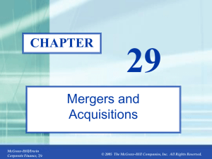 Mergers and Acquisitions