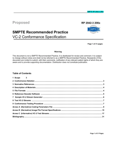 VC-2 Conformance Specification