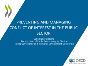 Preventing and managing conflict of interest in the public