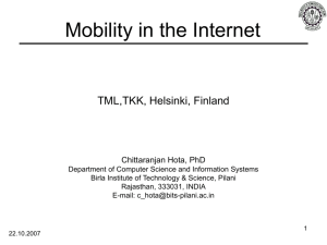 Mobility in the Internet