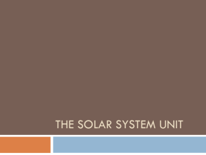 The Solar System Unit