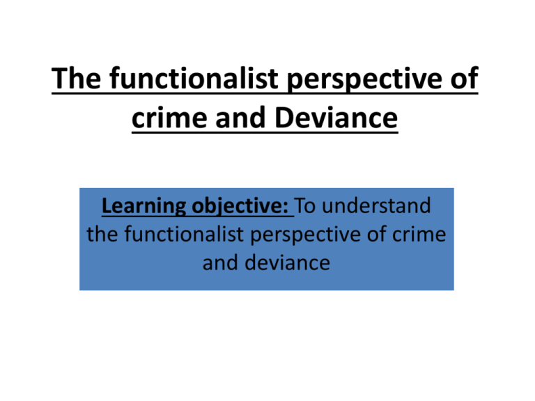 functionalist perspective on crime and deviance essay