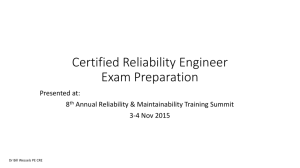 Certified Reliability Engineer Exam Preparation