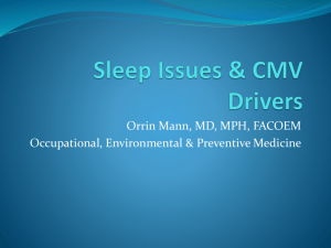 Sleep Issues & CMV Drivers