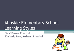 Ahoskie Elementary School Learning Styles