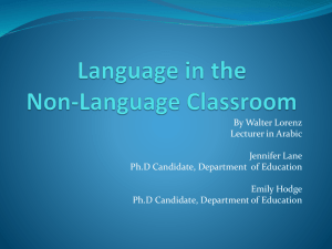 Teacher workshop - Language in the Non