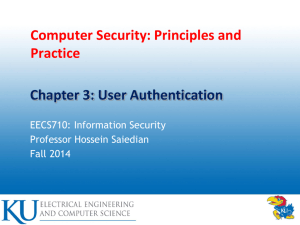 User authentication (chapter 3)