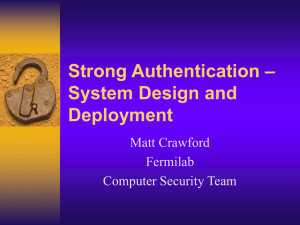 Strong Authentication – System Design and