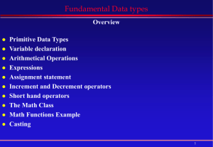 Fundamental Data types