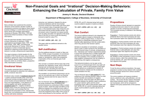 Non-Financial Goals and “Irrational” Decision