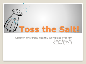 Toss the Salt! - Carleton University