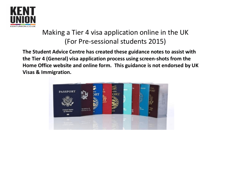 Visa Application Process Using Screen shots From The
