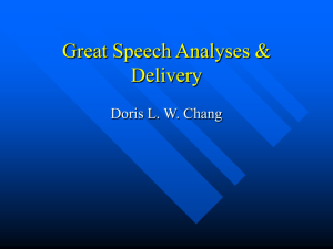 Great Speech Analyses & Delivery