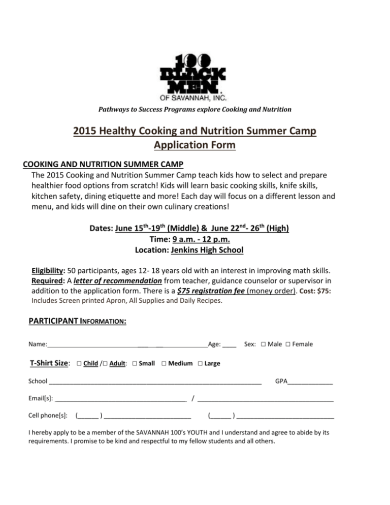 cooking and nutrition summer camp