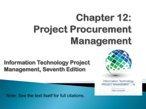 Project Procurement Management - University of Houston