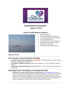 August 29, 2014 - Our Cowichan Community Health Network