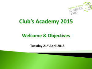 Club's Academy 2010 - Planning your year