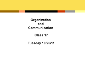 Class 17 10/25 Organization and Communications Power Point