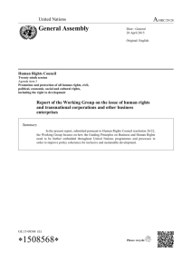 Report of the Working Group on the issue of human rights and