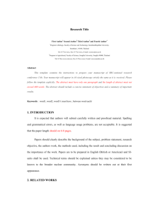 English Full Paper Template
