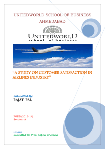 A Research Report on Customer satisfaction of Airlines Industry in