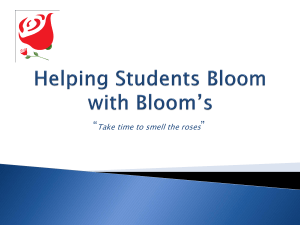 Helping Students Bloom With Bloom's