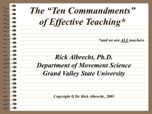 Ten Commandments of Teaching - Gvsu