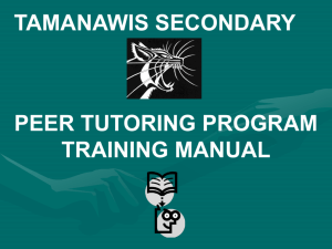 peer tutor manual - Tamanawis Peer Tutors