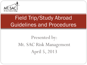 Field Trip and Study Abroad Guidelines and Procedures