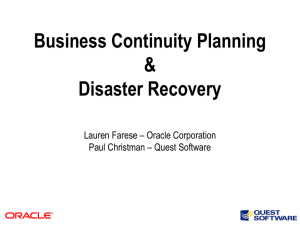 Business Continuity Planning & Disaster Recovery