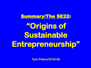 Origins of Sustainable Entrepreneurship