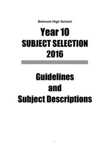 Year 10 Handbook - Belmont High School