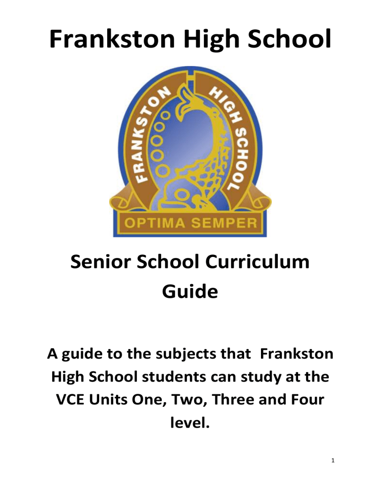 Curriculum Guide Frankston High School