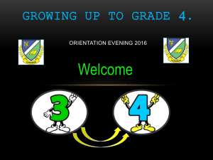 Growing up to Grade 4 – Grade 4 orientation