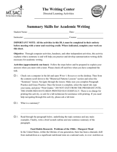 Summary Skills for Academic Writing