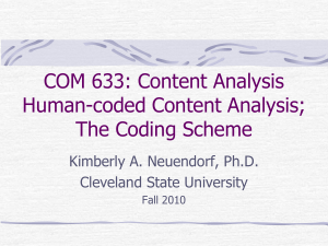 Human Coding/The Coding Scheme - Academic Server| Cleveland