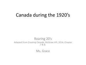 Canada during the 1920*s & 1930*s