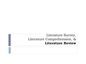 Literature Review - School of Computing