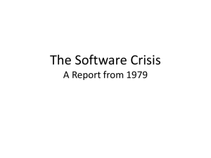 The Software Crisis A Report from 1979
