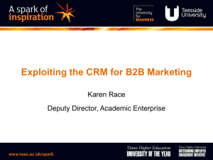 Exploiting the CRM for B2B Marketing