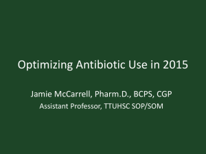 Optimizing Antibiotic Use in 2015