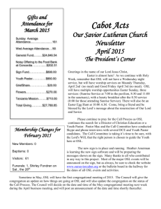 April 2015 Newsletter - Our Savior Lutheran Church
