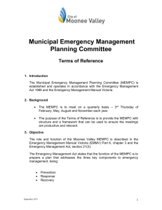 Municipal Emergency Management Plan