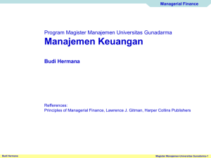 The Managerial Finance Function - Budi Hermana
