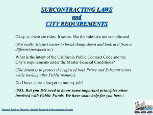 Subcontracting Substitution Info - Bureau of Contract Administration