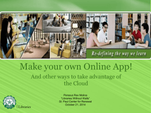 Make Your Own Online App! And other ways take
