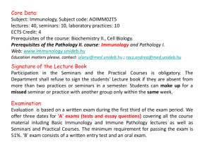 1. seminar 2013-14 - Department of Immunology