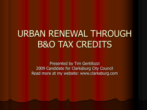 urban renewal through b&o tax credits